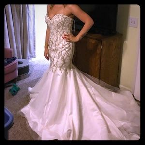 Strapless beaded wedding dress